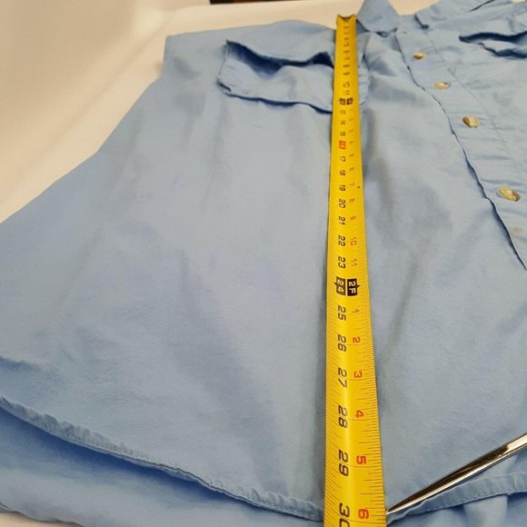Men’s Columbia PFG Short Sleeve Shirt Button Down Fishing Vented Blue Size XL - Picture 9 of 12